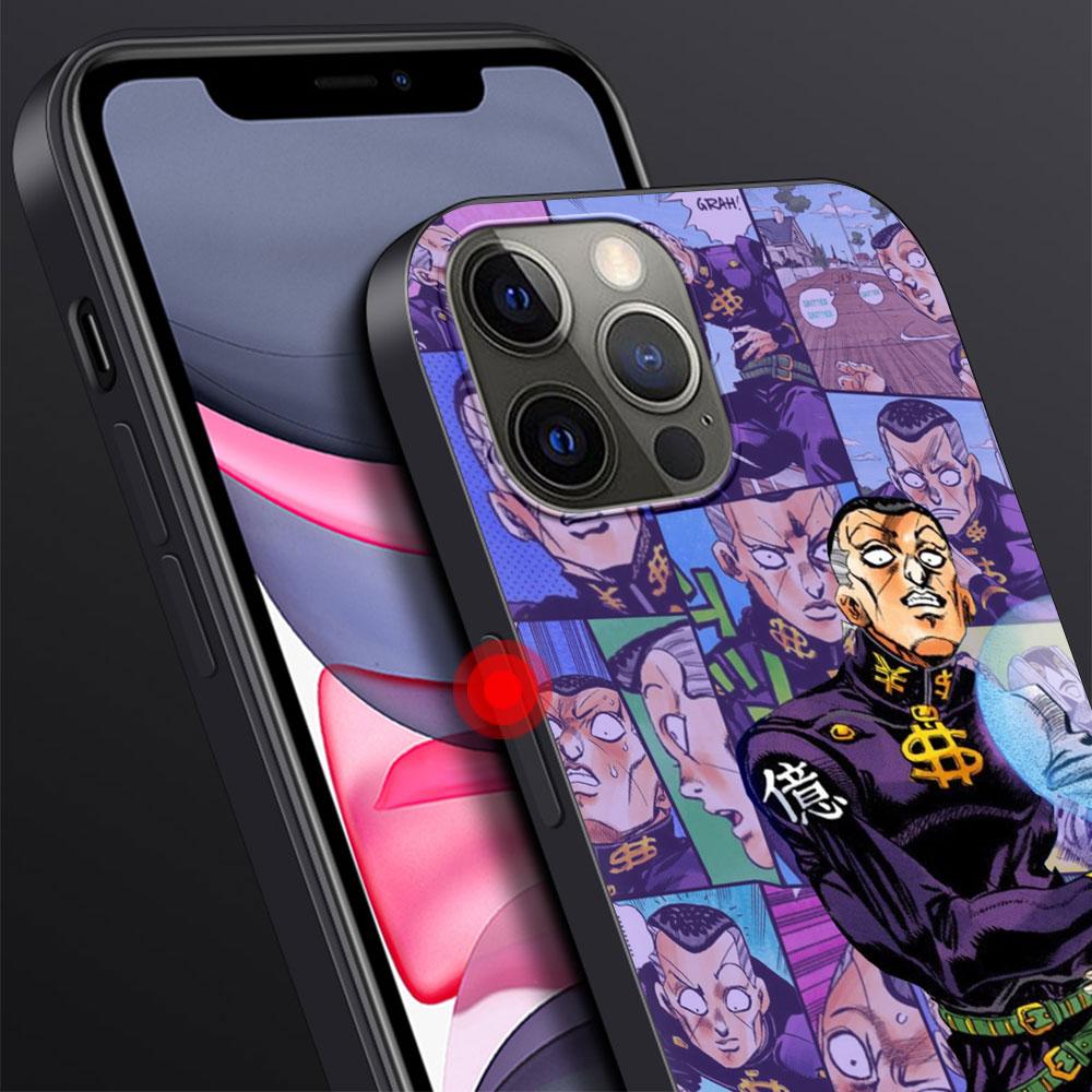 J -Jojos Anime Black Case For Apple Iphone 11 13 12 Mini 14 Pro Max Xr 7 8 +Se 2020 Xs 6 6s Plus 5 5s Silicone Phone Cover