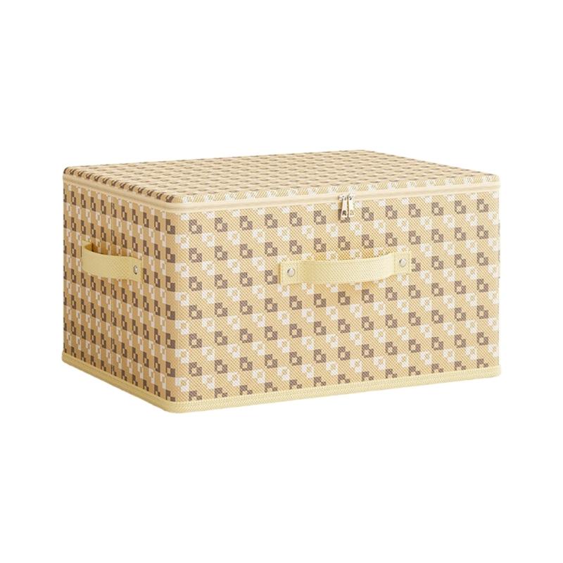 Zippered Foldable Organizers Bin For Clothes Storage User friendly Nonwovens Fabric Durable Foldable Home Use