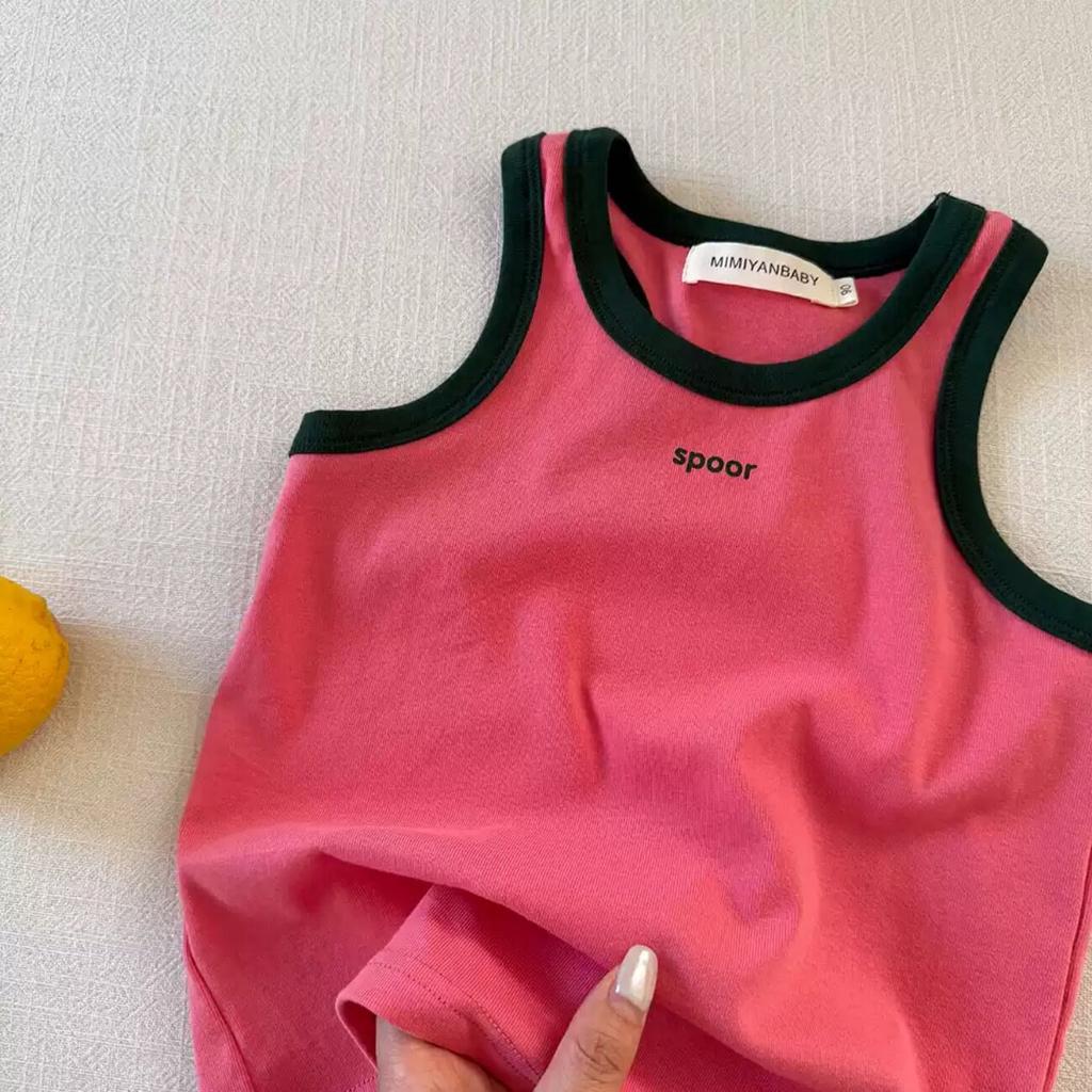 Kids Summer Loose Sleeveless Block Tank Top for Boys and Girls
