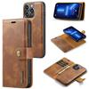 Wallet Case for iPhone 15 Pro - Leather/PU, Brown, Shockproof