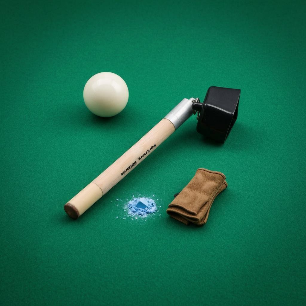 Cue Tip Pricker Multifunction Cue Tip Prick Chalk Holder Wood Handle Metal Sleeve