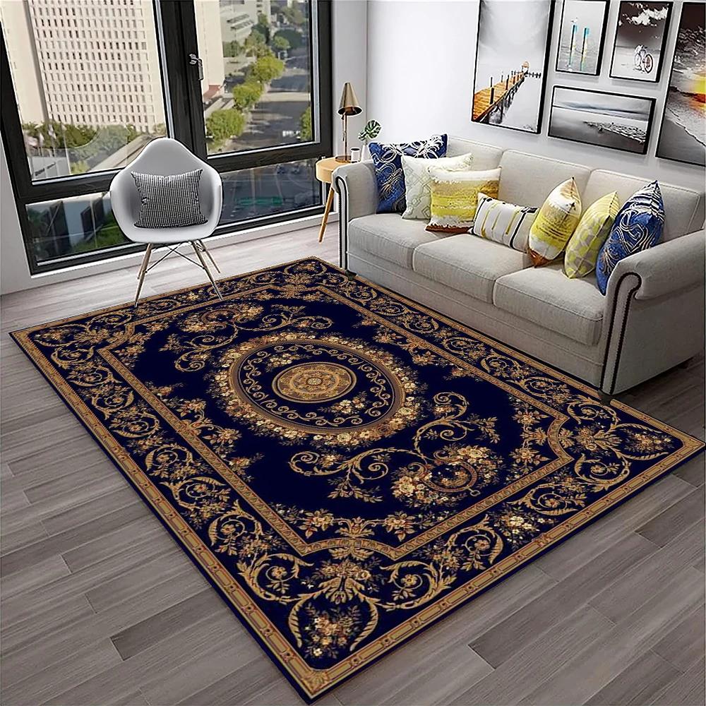 Persian Turkey Bohemian Flower Carpet Rug for Home Living Room Bedroom Sofa Doormat Kitchen Decor,Area Rug Non-slip Floor Mat