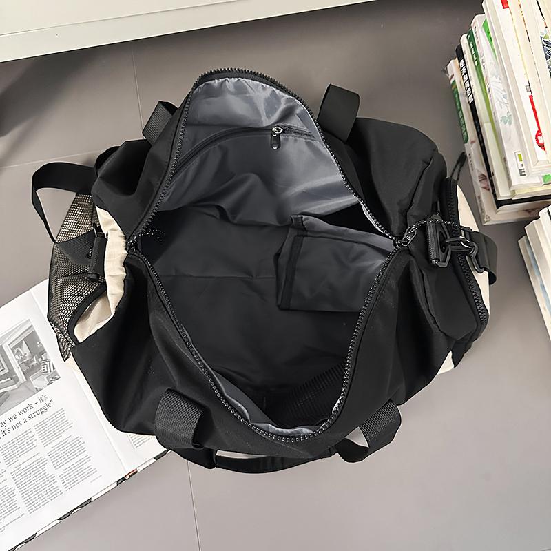 Travel Bag Large Capacity Solid Color Storage Shoulder Bag Fitness Lightweight Duffel Bag