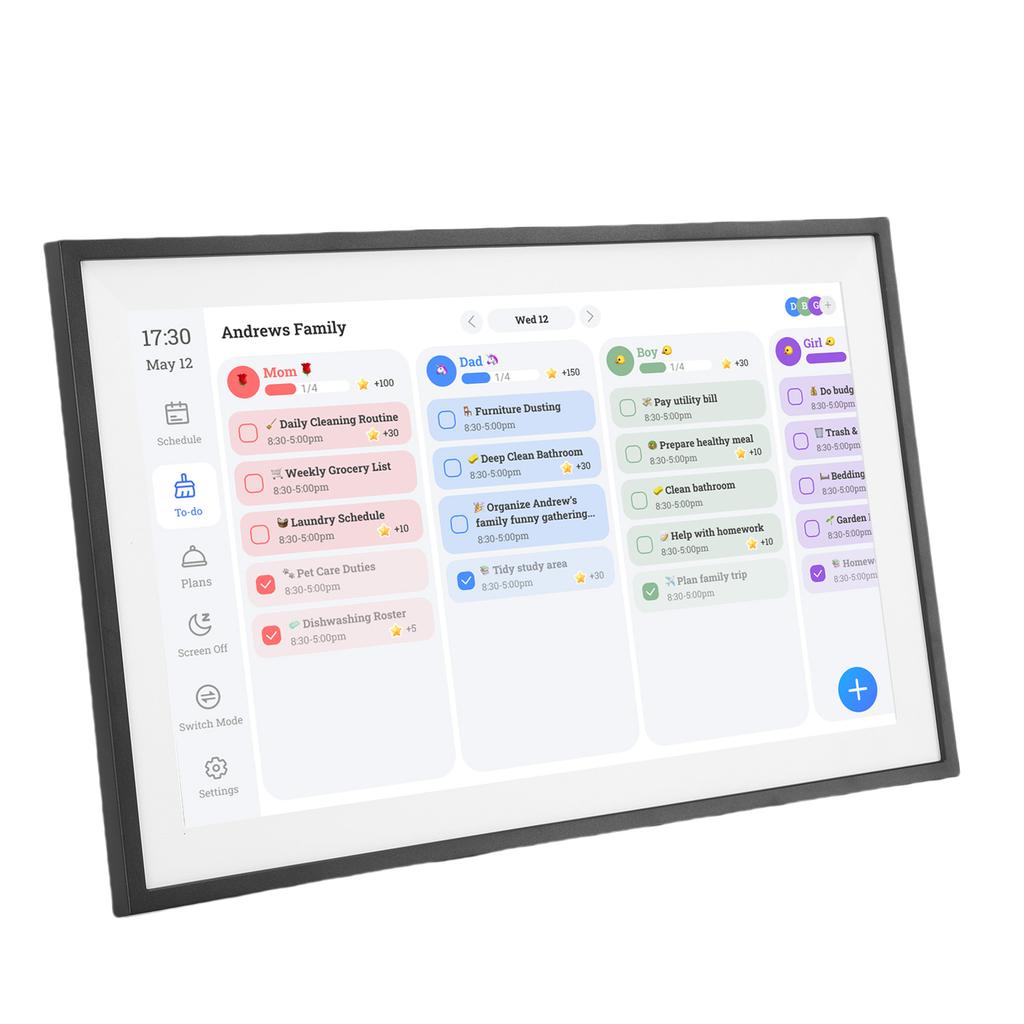15.6 Inch WiFi Wall Planner Digital Calendar Chore Chart 1920x1080 Smart Touchscreen Interactive Display Wall Desk