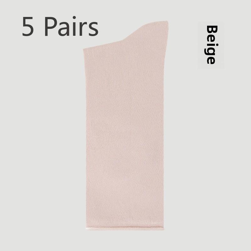 5 Perechi Șosete Puf Tub Mediu Șosete cu Degete Libere Șosete Subțiri de Vară pentru Femei Ciorapi Respirabili Simpli