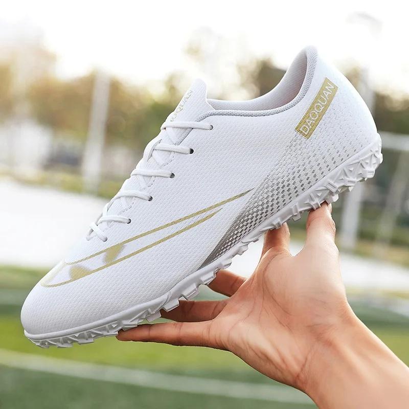 Plus Size Football Shoes Men's High Top Youth Student Competition Training Shoes Artificial Turf Long Spike Basketball Shoes