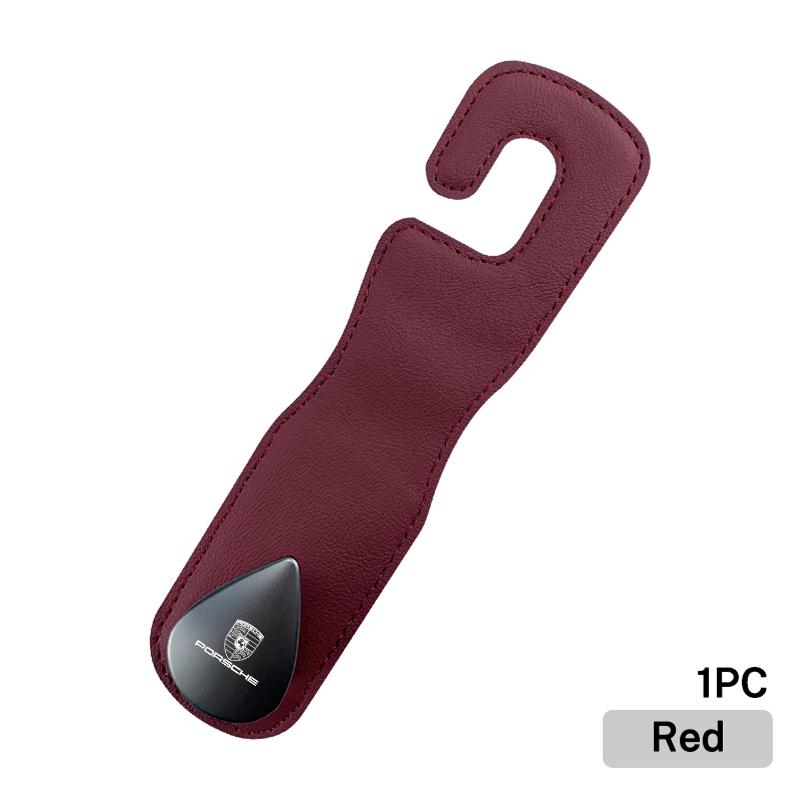 Leather Car Seat Back Hidden Hook Hanger Bag Storage Holder For Porsche Cayenne Panamera Macan Boxster Cayman 718 911 Sticker CVE1