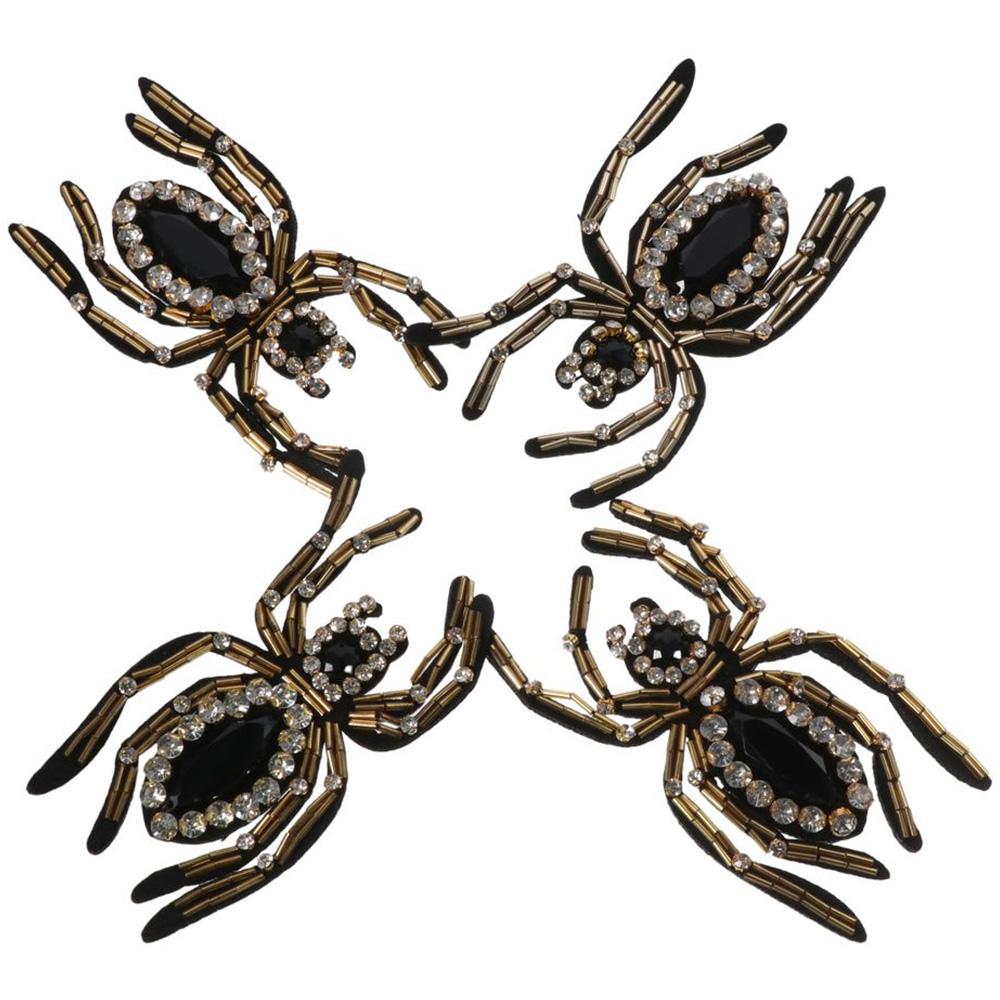 

4Pcs Rhinestones Rhinestones Diamond Patch Spider shape Sew on/Iron on Patches girls