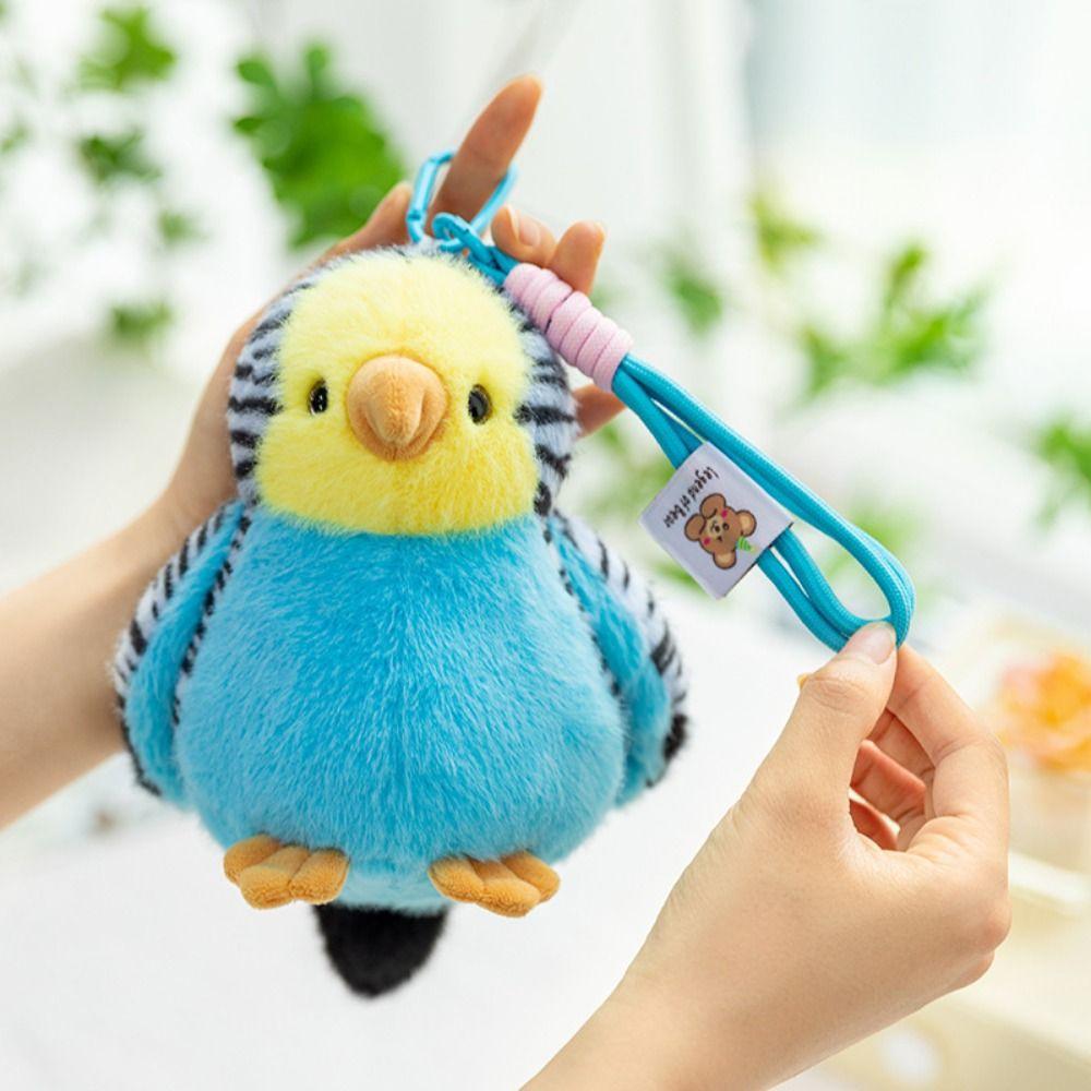 Simulation Bird Doll Pendant Cute Animal Furry Birds Keyrings Bird Plush Keychain  Bag Pendant