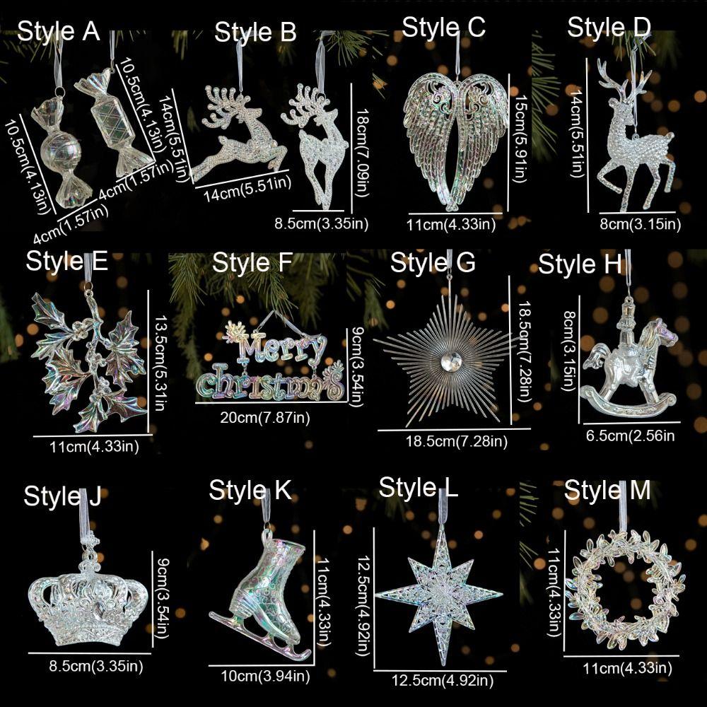 Colorful Christmas Tree Acrylic Pendant Plastic Ice Crystal Pendant New Year