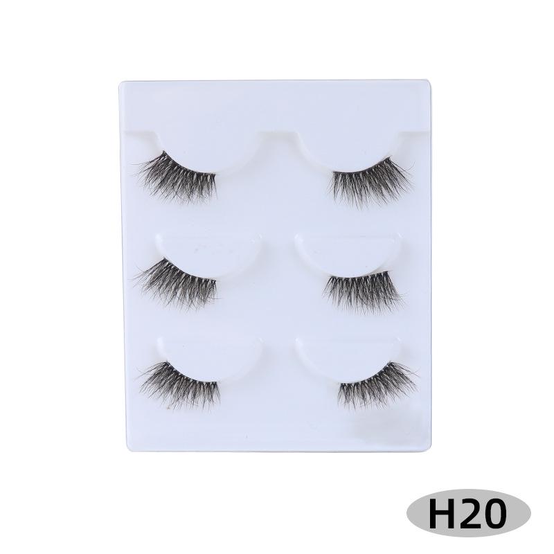 Cross-Border Cat-Eye Clear Band False Eyelashes - Natural, Dense, Half-Length with Extended Eye Tail