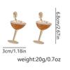 Exquisite fashion light luxury niche design sense alloy zircon personalized wine bottle wine glass series women's earrings