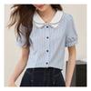 Navava Men Stripe Double Collar Short Sleeve Shirt Nb2154