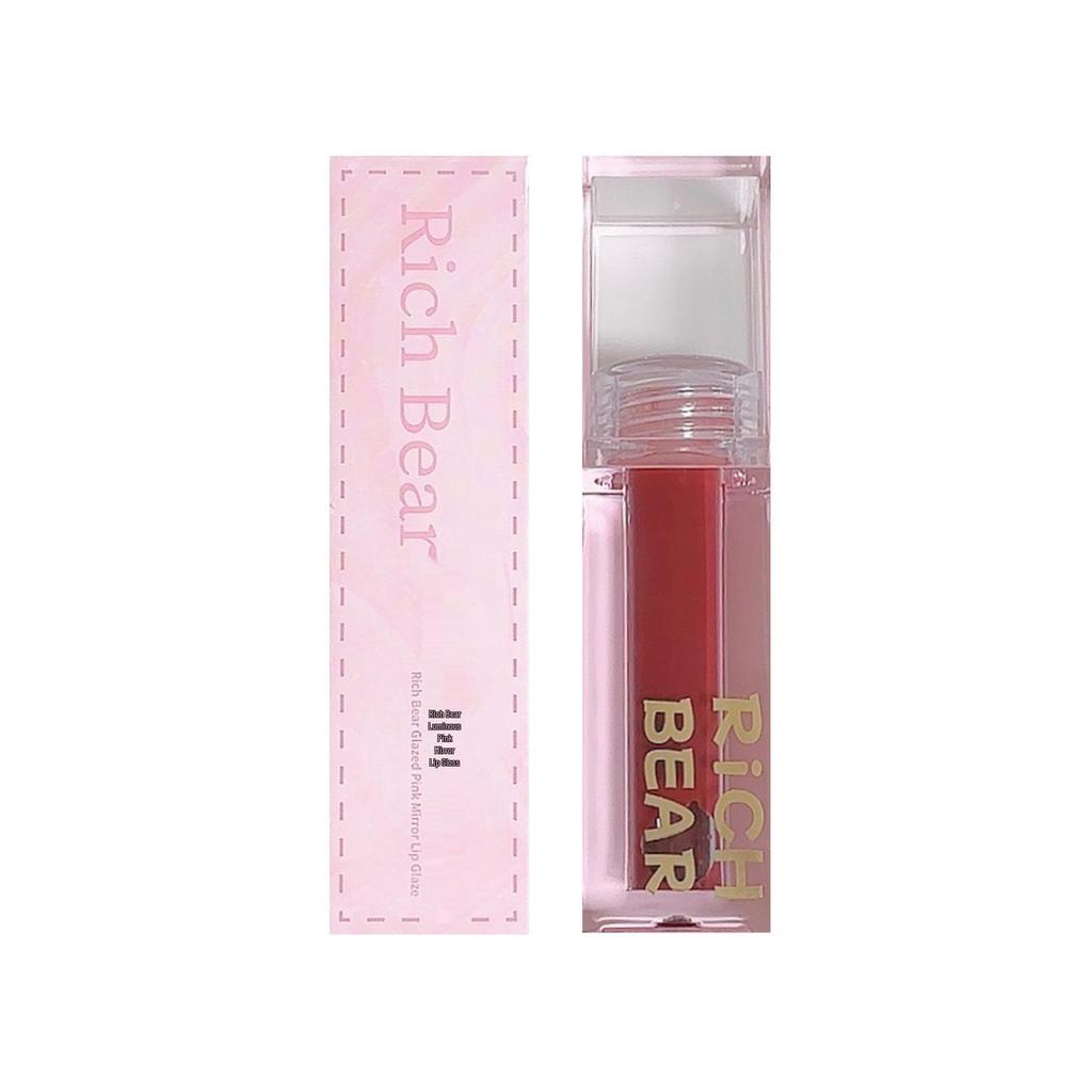 Rich Bear Glazed Lip Tint: Lustrous, Long-lasting, Water-Gloss Shine, Vibrant Colors