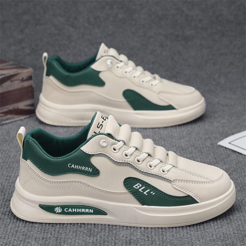 

Leather board shoes men s low-top little white shoes student autumn 2024 new casual trend men s shoes flat-soled trendy shoes 44