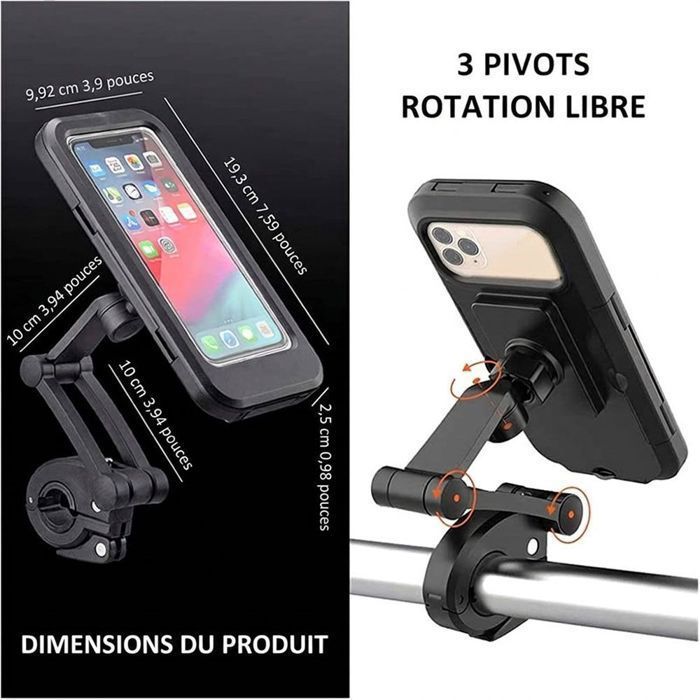 Universal Motorcycle Bicycle Phone Holder, Magnetic Adjustable 360° Rotatable Waterproof Touch Screen