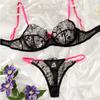 Lace Perspective Sex Underwear Classic Perspective Ultra-thin Bra Set Pure Desire Sexy Sex Underwear Set Hip Wrap