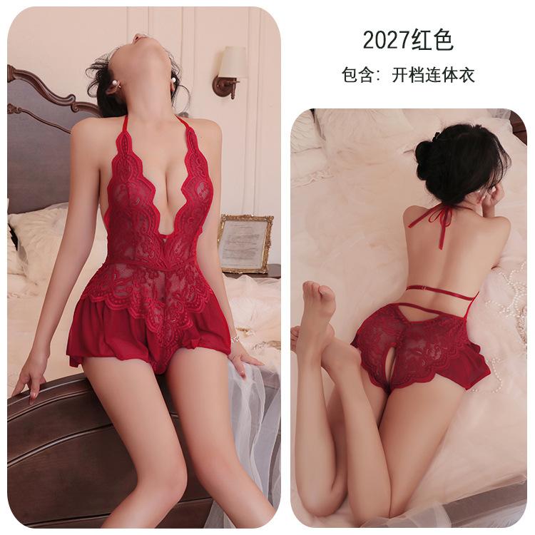 Sexy Lingerie Sexy Transparent Lace Seduction Onesie Passion Open Crotch Free