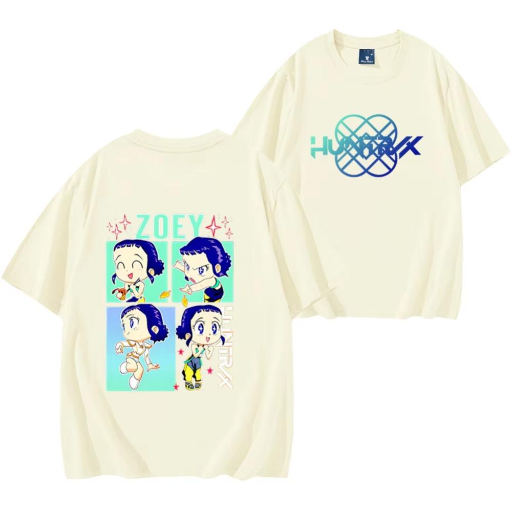 Zoey Kpop Demon Hunters Unisex Tees Shirt Zoey T Shirt Anime Demon Hunters Tee Men's Women Short Sleeve Streetwear Hip Hop Tops