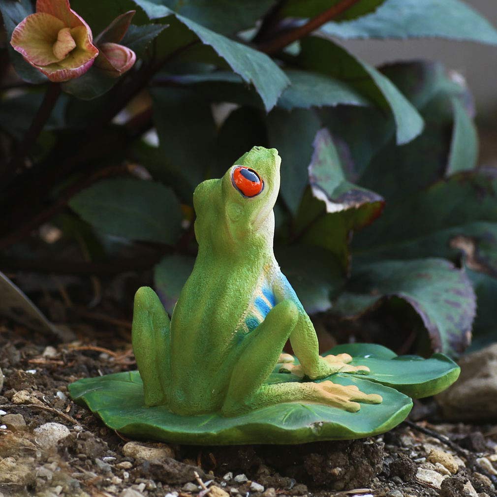 Devalier Froschfigur, roter Laubfrosch, Kunstharz, Geschenk, Geburtstagsgeschenk, ca187b [Originalprodukt]
