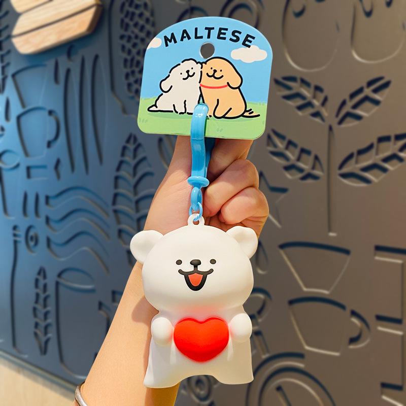

Cartoon Puppy Love Keychain - Creative Bag Pendant and Stress Relief Toy