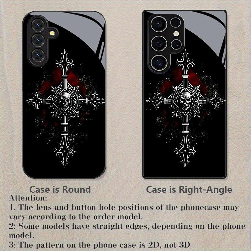 Gothic stijl schedel glazen telefoonhoes geschikt voor Samsung Galaxy S26 S25 S24 S23 S22 S20 FE/Ultra/Plus stofdicht en schokbestendig