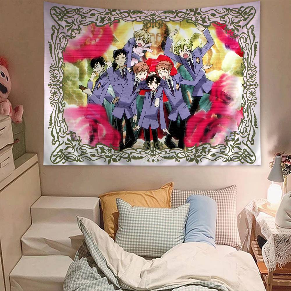 Anime Ouran High School Host Club Hanging Bohemian Tapestry Japanese Wall Tapestry Anime Kawaii Room Decor