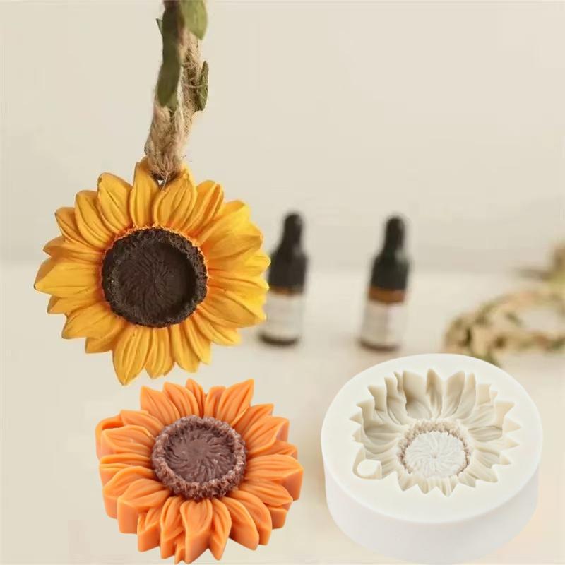 3D Sonnenblumen Kerzenform Silikon Seife Gips Aromatherapie DIY Backwerkzeuge Gips Heimdeko Ton Harz Kunsthandwerk Bouquet