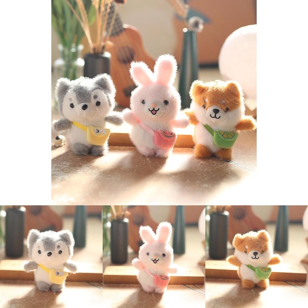 Mini Cute Plush Dog And Rabbit Keychain Fluffy Accessory With Soft Pp Cotton Filling