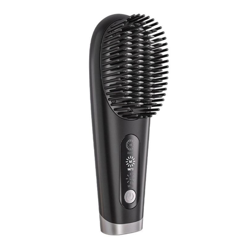

Керамическая расческа-выпрямитель для волос, 3 регулируемых уровня нагрева, эффективная укладка чёрный