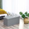 SONGMICS Ottoman Storage Chest Folding Toy Box Versatile Space-saving Light grey 76 x 38 x 38 cm Linen Fabric