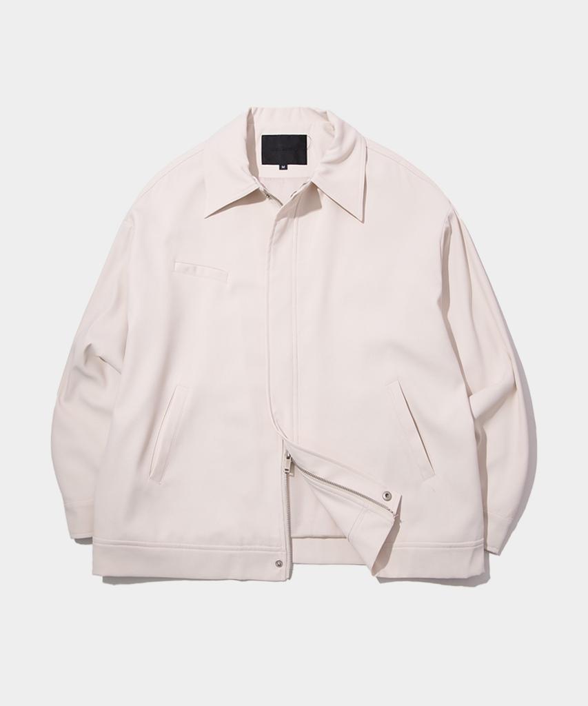 Black Moment Standard Classic Poly Collar Pocket Blouson Minimal Suit Setup Jacket [Black]