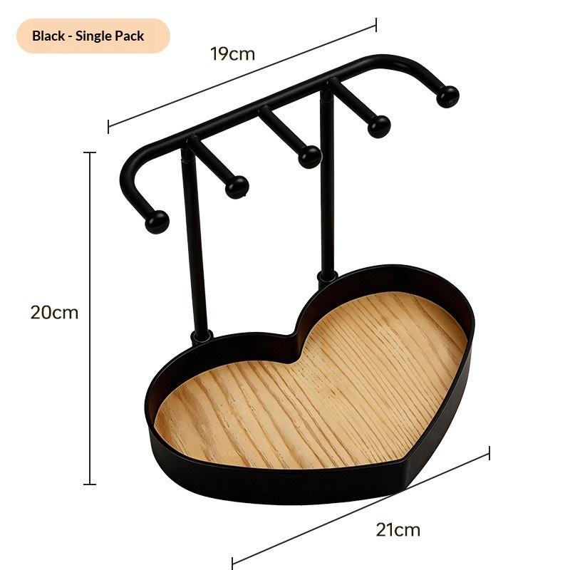 Jewelry Organizer Display Stand Rack With Wooden Tray For Earrings Bracelet Necklaces Rings Storage Hanging Organizer Holder