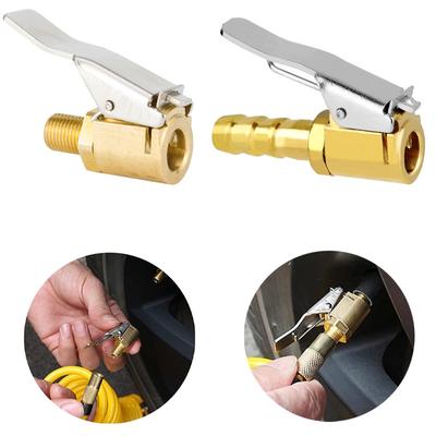 Portable Inflatable Pump for Car Tire Air Chuck Inflator Pump Valve Connector Clip-on Adapter Car Brass 8mm Tyre Wheel Valve