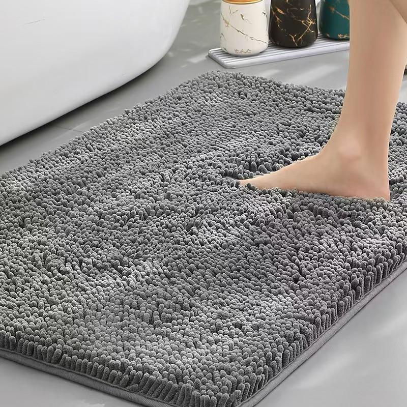 Chenille Bath Mat Bathroom Shower Floor Non-Slip Absorbent Rug Door Modern Minimalist Thick Plush