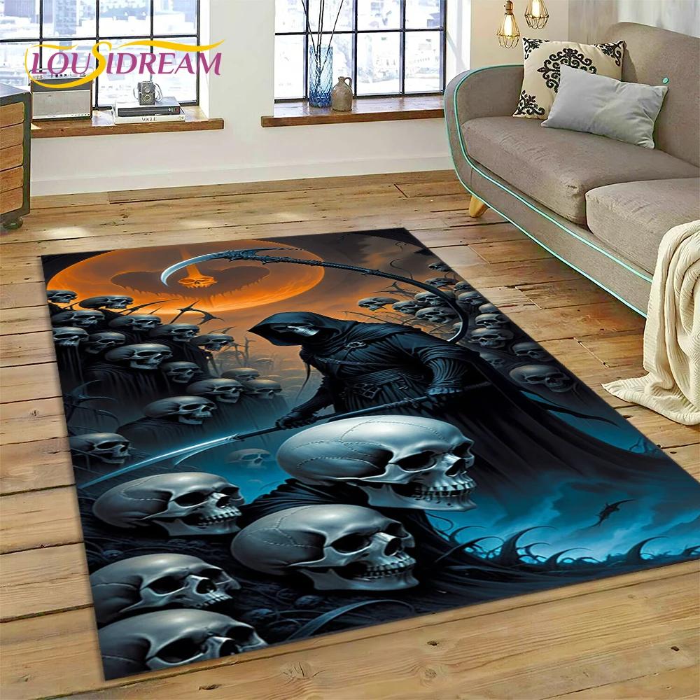 2025 New Gothic Horror Character Skull Ghost Spirit Carpet Rug for Bedroom Living Room Home Sofa Decoration,kids Decor Floor Mat