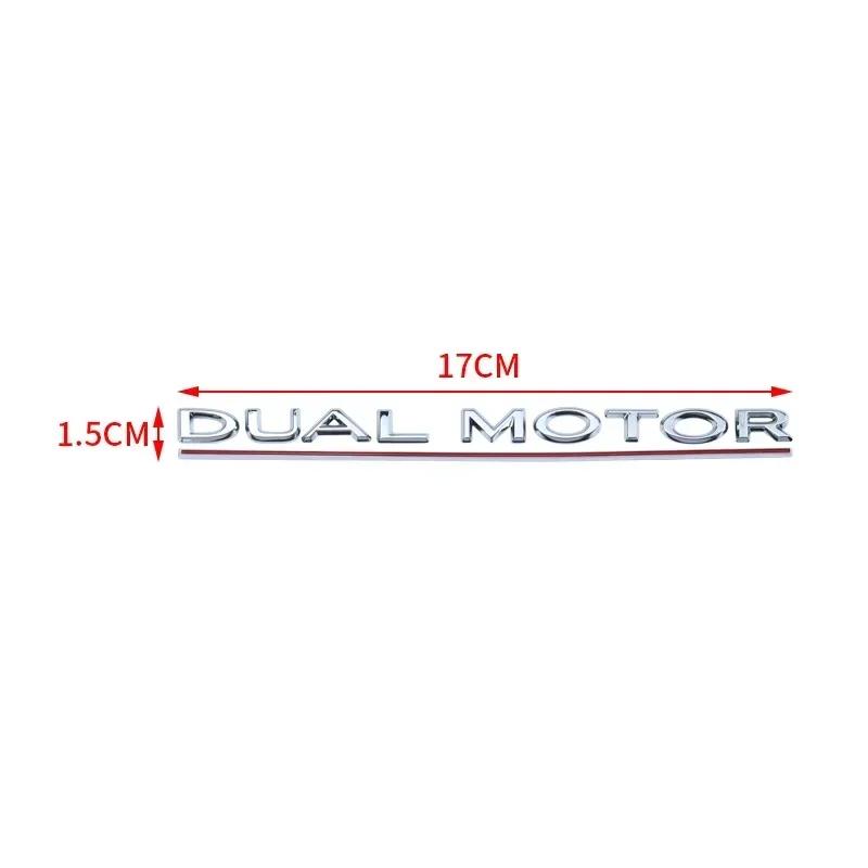ABS Dual Motor Letters Rear Boot Tailgate Trunk Logo Emblem Badge Car Sticker Decal for Tesla Model 3 Model X Model S Y