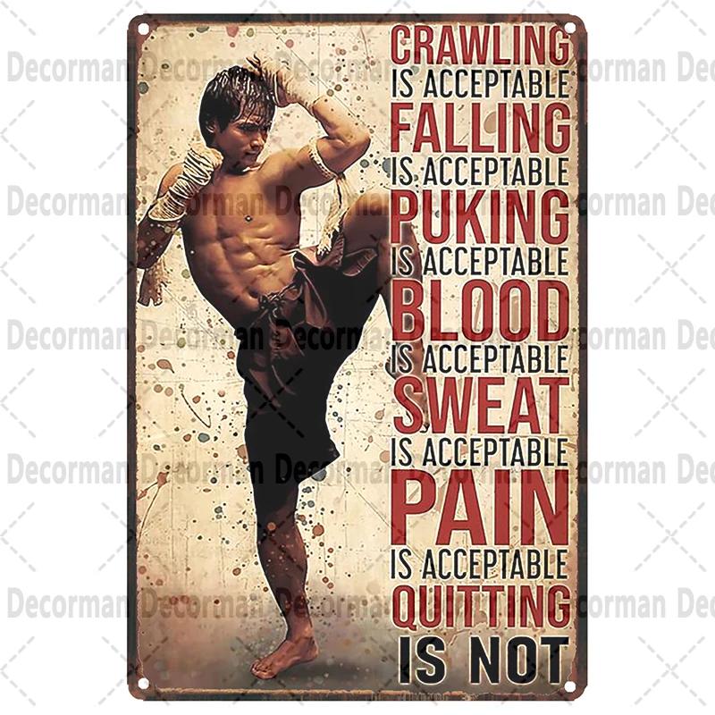 [ Mike86 ] Muay Thai Blechschild Wand Haus Boxen Thailand Metall Poster Kunst Malerei Kneipe LTA-3188 20*30 CM Vintage Dekoration