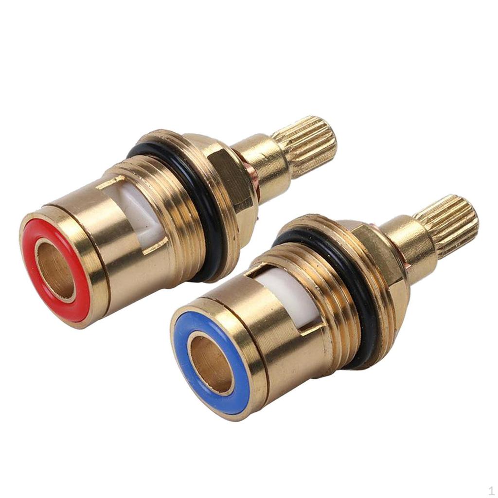 2x Brass Replacement Tap Ceramic Disc for Kitchen Blue Clockwise