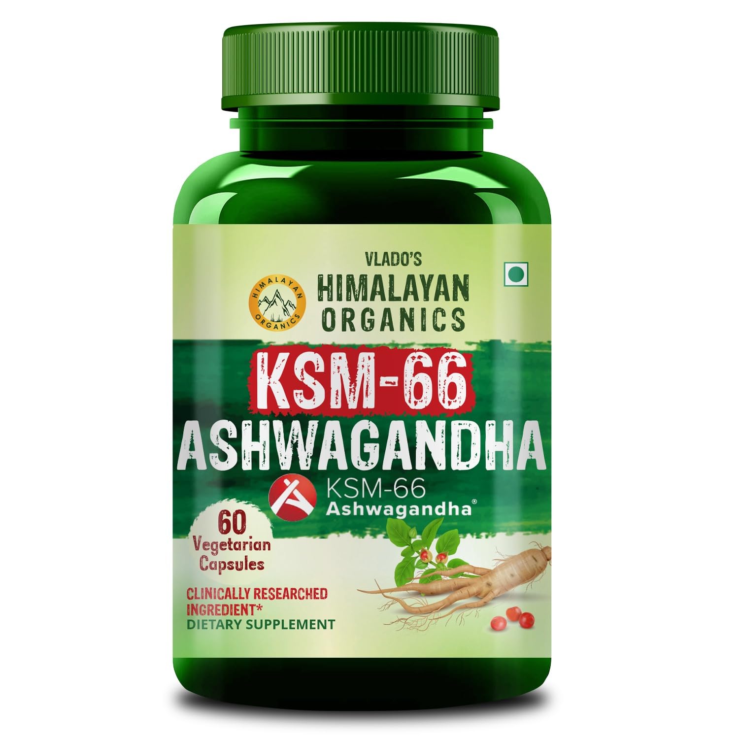 

Vlado s Himalayan Organics KSM66 Ashwagandha 500 Mg Capsules Organic Herbal Supplement For Daily Wellness Support 60 Capsules