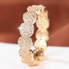 Luxury Gold Color Scalloped Zircon Pave Ring for Women Fashion Jewelry Daily Party Wedding Gift
