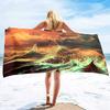 Microfiber Beach Towels Quick Drying Towels,Ink Painting Style Absorbent Sand Free Swim Pool Pool Towels Blanket for Camping