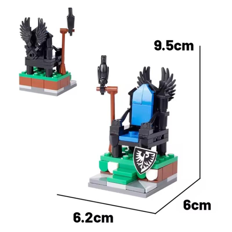 Medieval City MOC Building Blocks Soldier Figures Guard Tower Watchtower Hanging Cage Shield Weapon Accessory Bricks Kids Toys