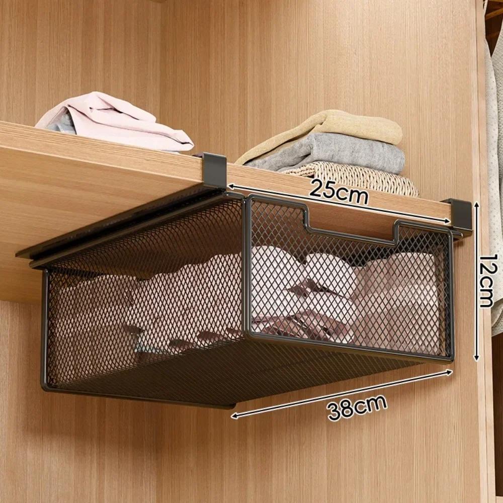 Large Capacity Underwear Storage Basket Under Shelf Under Cabinet Hanging Organizer Pure Color Basket Design