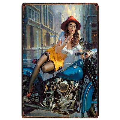 Retro Rustic Style Metal Tin Signs Motorcycle Legends Never Die Vintage Poster Plaque Room Wall Art Garage Bar Cafe Wall Decor