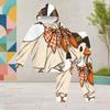 Girls Hooded Long Sleeve Owl Book Printed Two Piece Set Kangaroo Pocket Cuffed Pants