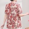 Plus Size Elegant Women's Blouses Summer Oversize Tops Woman Casual Short Sleeve Shirts