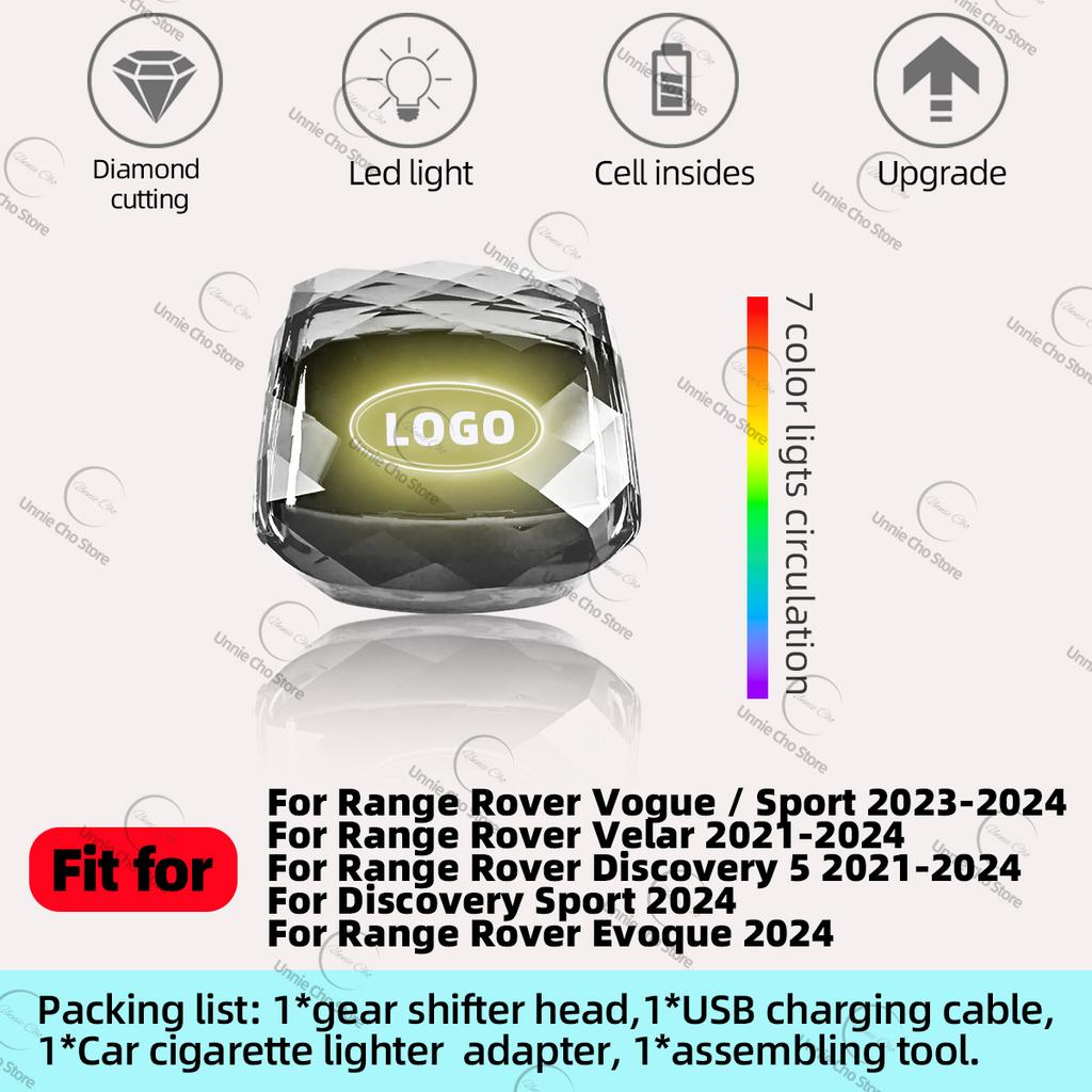 Kryształowa Gałka Zmiany Biegów Dźwignia Dla Jaguar XF XFL F PACE E PACE Akcesoria Wnętrze SVR Tuning 7 Kolorów Światła LED Cyrkulacja