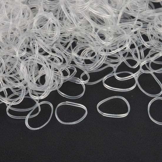 500Pcs Clear White Ponytail Holders Elastic Rubber Band Hair Ties Ropes Rings