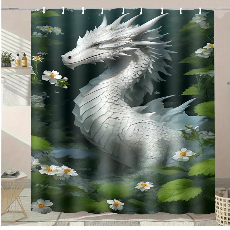 Alpaca flower washable Dirt-Resistant Shower Curtain Shower Head waterproof Polyester Bath Curtain For Home Decor Accessories